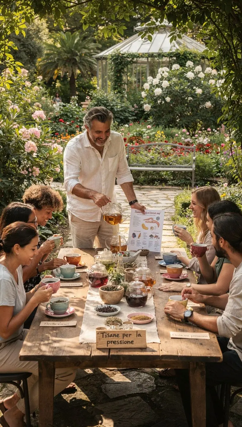 Infuso di tè alla menta con foglie fresche galleggianti e fette di arancia per un tocco di colore.