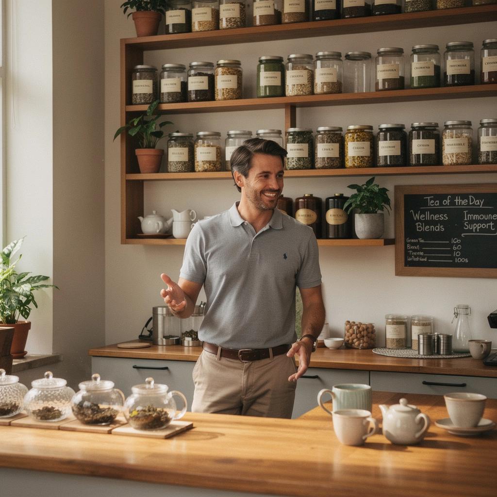 Una teiera elegante con tè alla menta e limone, pronta per essere servita.